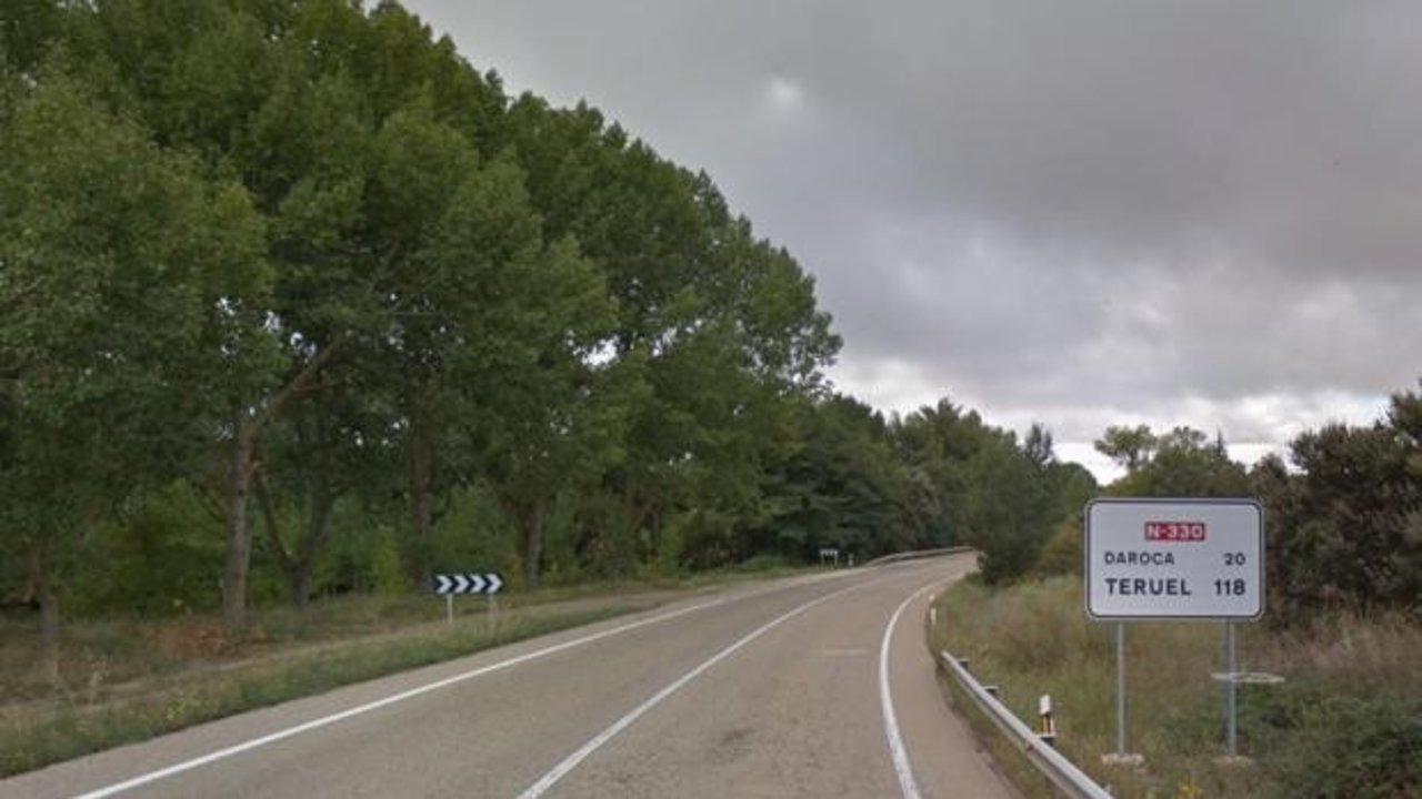 Tramo de la N-330 cercano a Villastar (Teruel)