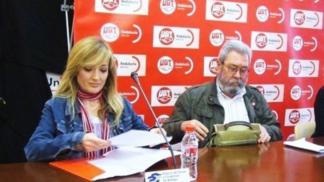 La secretaria general de UGT-Andalucía, Carmen Castilla, y su homólogo a nivel nacional, Cándido Méndez.