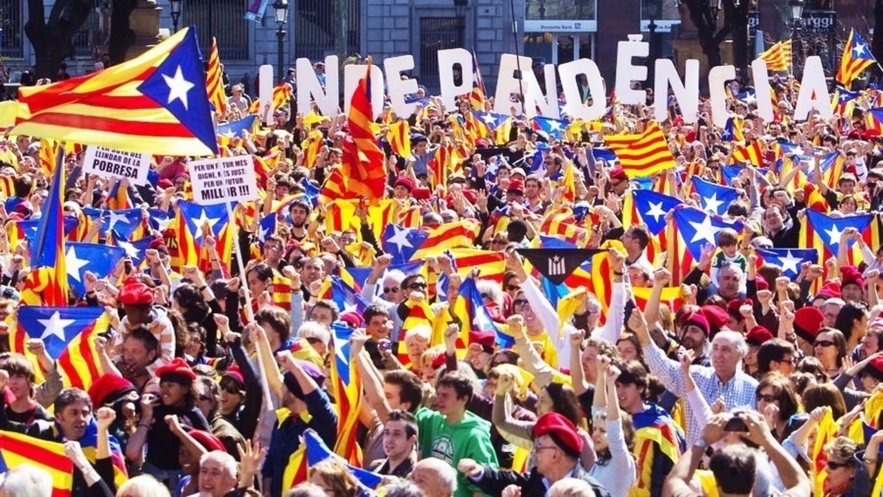 Manifestación convocada por la Asamblea Nacional de Cataluña en la Diada de 2012.