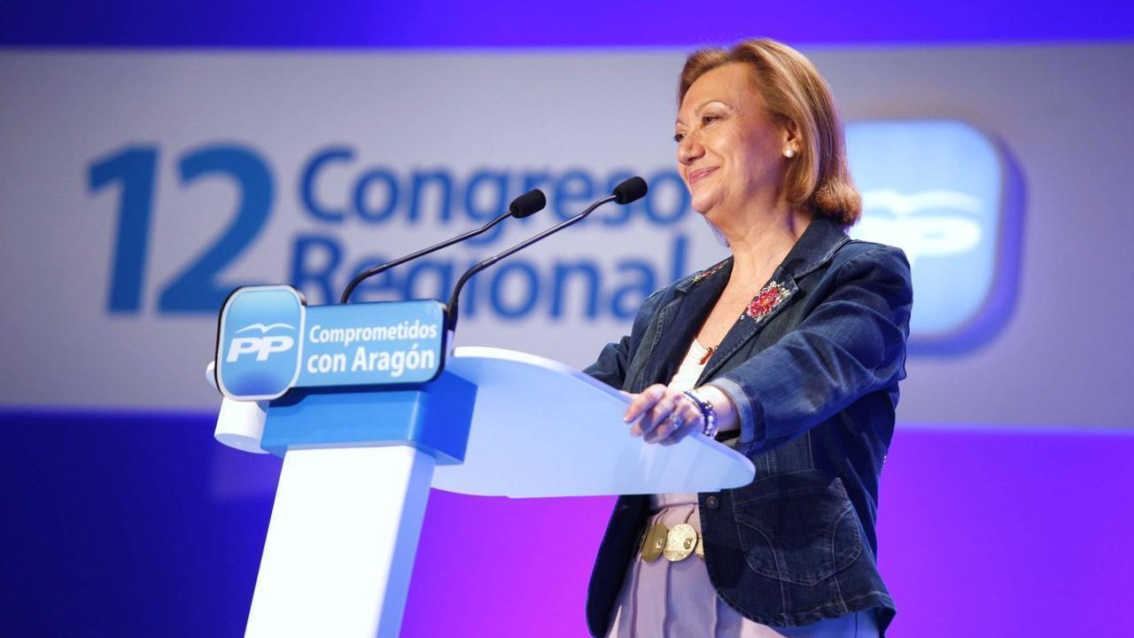 La presidenta de Aragón, Luisa Fernanda Rudi, en el Congreso del PP regional.