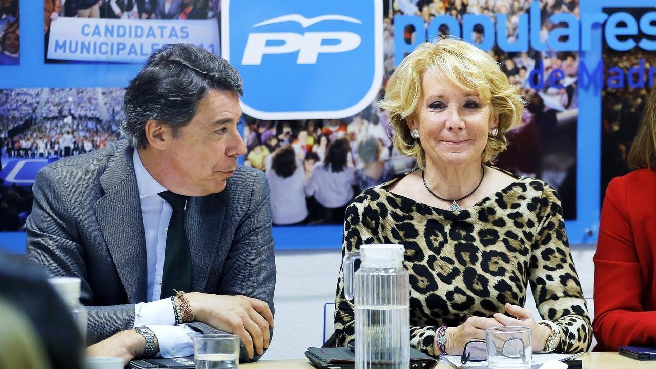 Ignacio González y Esperanza Aguirre, en una reunión del Partido Popular de la Comunidad de Madrid.
