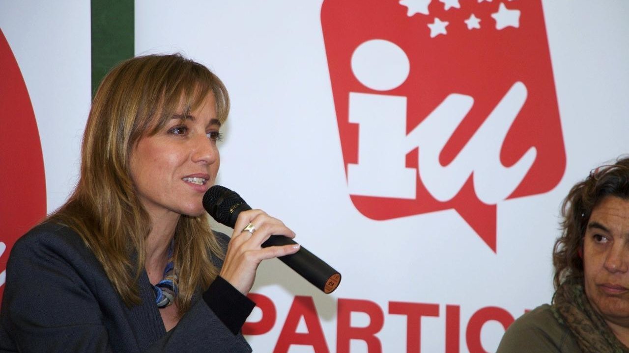 Tania Sánchez, en un acto de Izquierda Unida de la Comunidad de Madrid.