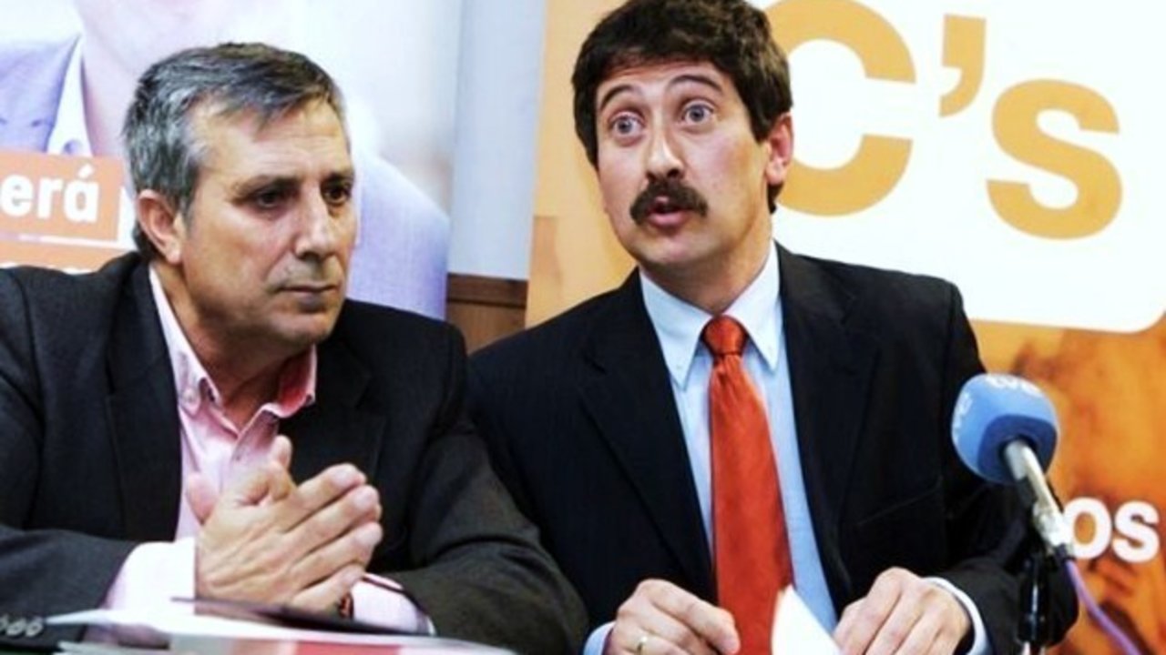 El coordinador territorial de Ciudadanos Castilla-La Mancha, Antonio López, con el candidato, Ángel Ligero.