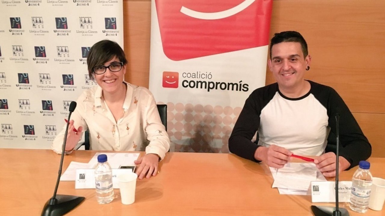 Los parlamentarios de Compromís Marta Sorlí y Carles Mulet.