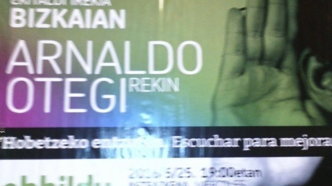 Cartel de EH Bildu anunciando el mitin de Otegi en Bilbao.