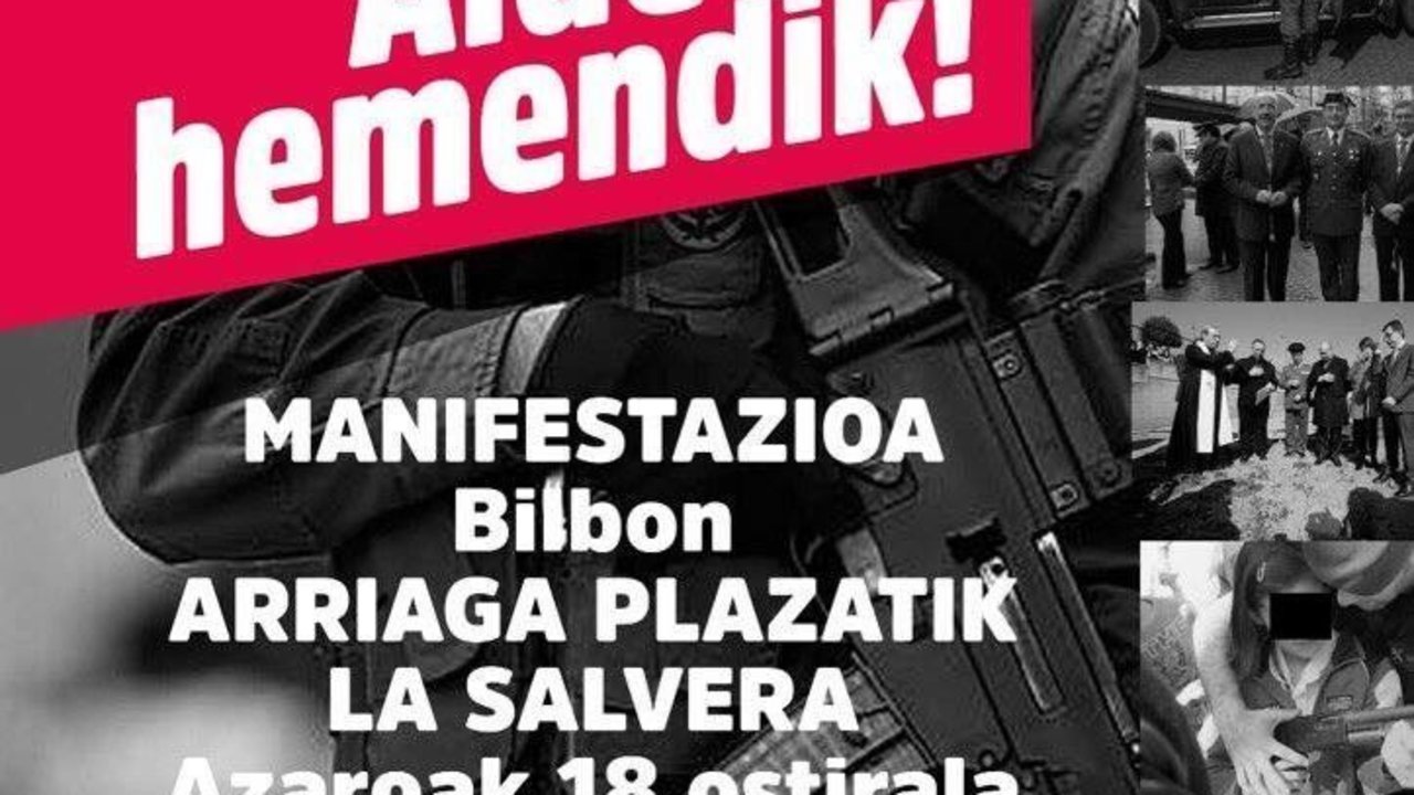 Convocatoria de la manifestación en Bilbao contra las Fuerzas de Seguridad.