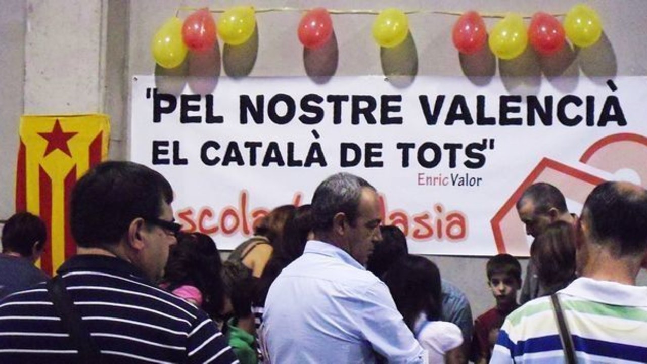 Actos catalanistas en una escuela en Valencia