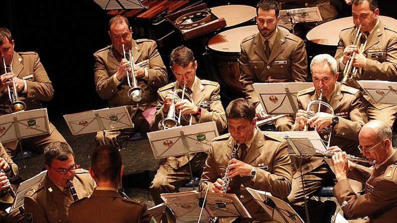 La Unidad de Música de la Inspección General del Ejército, durante un concierto en