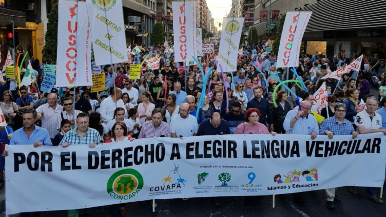 Manifestación de Idiomas y Educación en 2017.