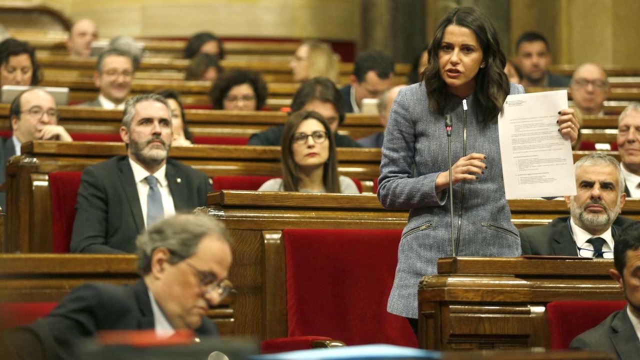 Inés Arrimadas, en una sesión del Parlament.