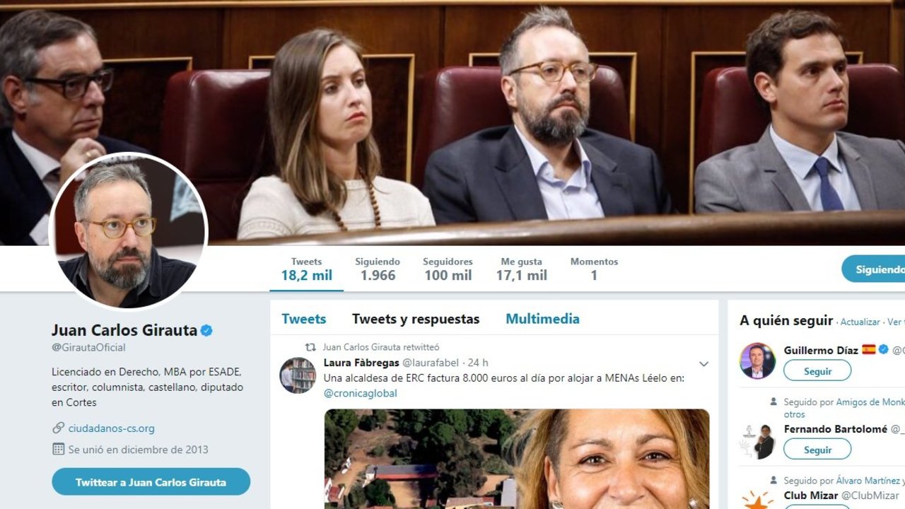Perfil de Juan Carlos Girauta en Twitter.