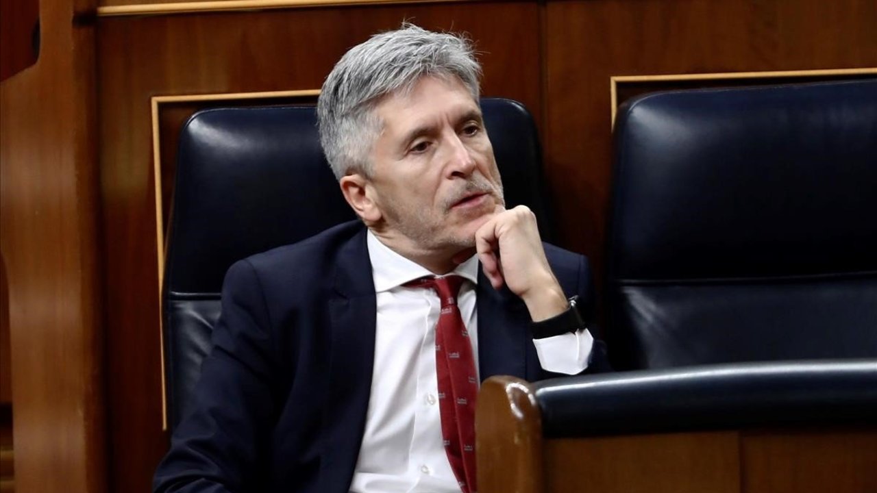 El ministro de Interior, Fernando Grande-Marlaska en una sesión del Congreso de los Diputados.