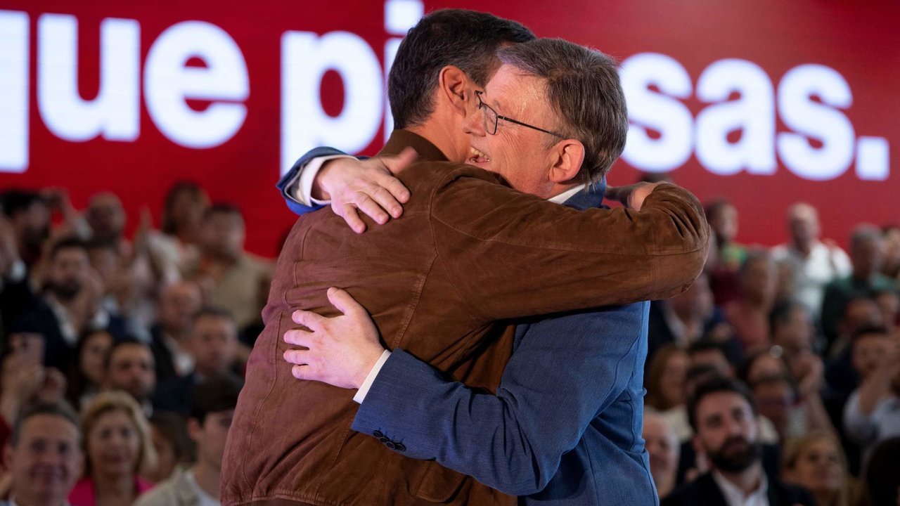 Pedro Sánchez y Ximo Puig en un mitin socialista.