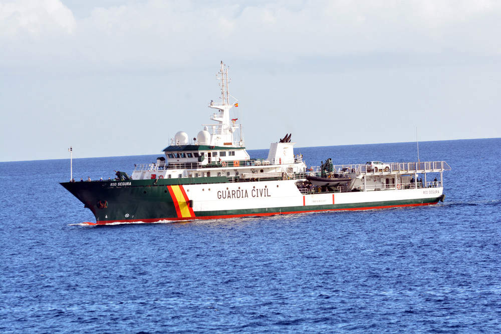 El buque oceánico Río Segura, patrullera del Servicio Marítimo de la Guardia Civil.